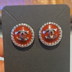 Design Inspired Red and Silver Earrings